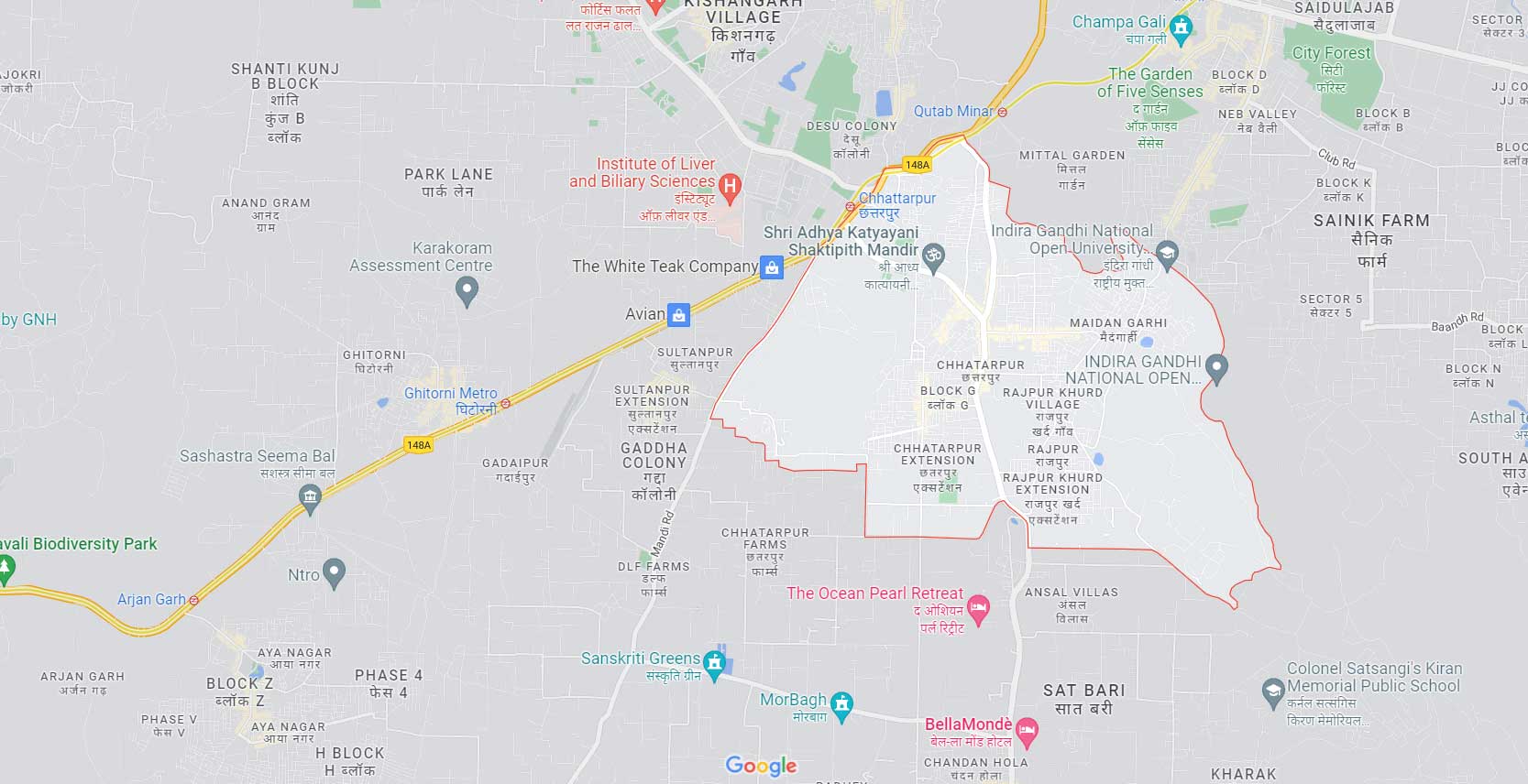 Birla Chhatarpur Delhi Location Map