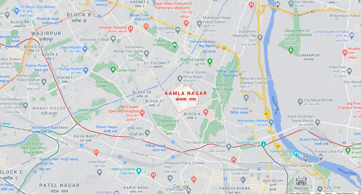 Birla Residential Kamla Nagar New Delhi Location Map